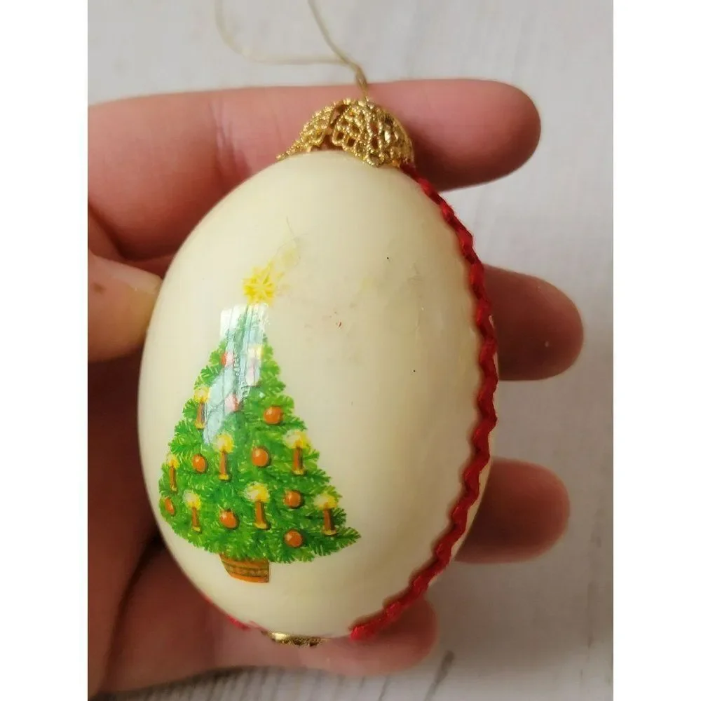 Christmas tree egg Red‎ ornament Xmas decor